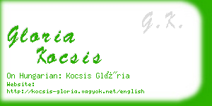 gloria kocsis business card